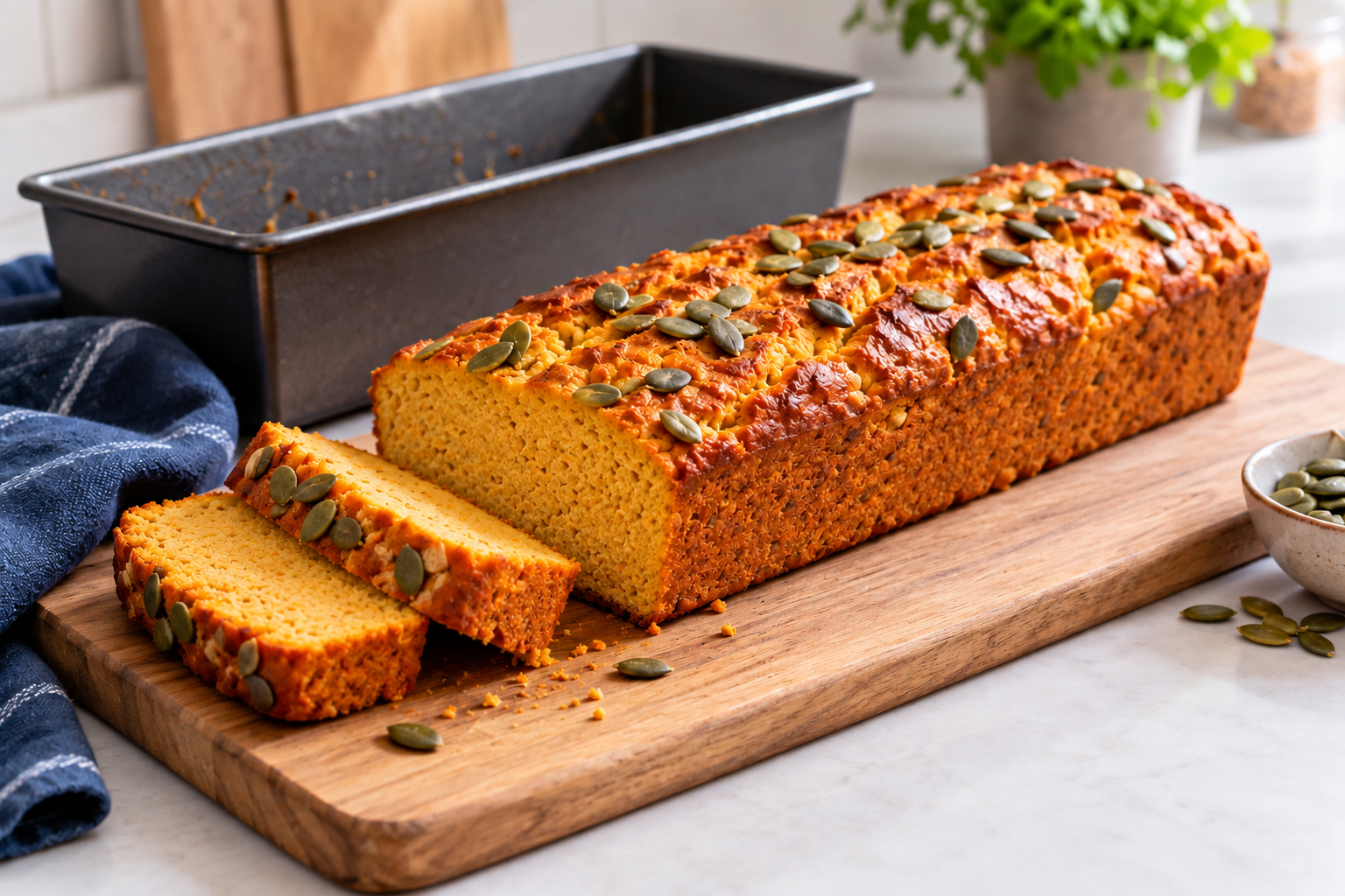 Pain aux lentilles corail et graines de courge